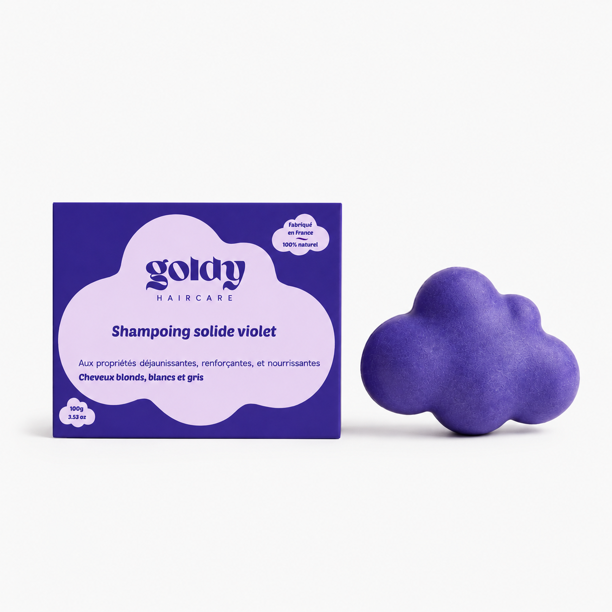 Purple solid shampoo